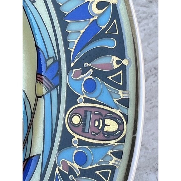 Fine Royal Porcelain King Tut Decorative Plate 6.5" Diameter Egyptian Design GUC - Picture 3 of 10